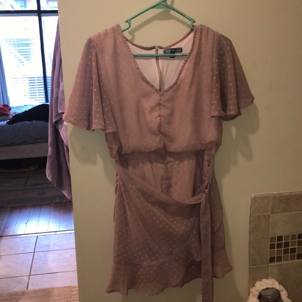 Pink polka dot romper